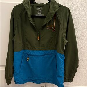 L.L. Bean Olive and Sky Blue Pullover